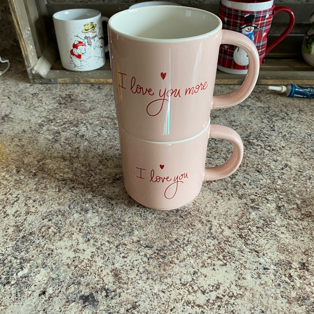 Set of Love You & Love You More mugs.